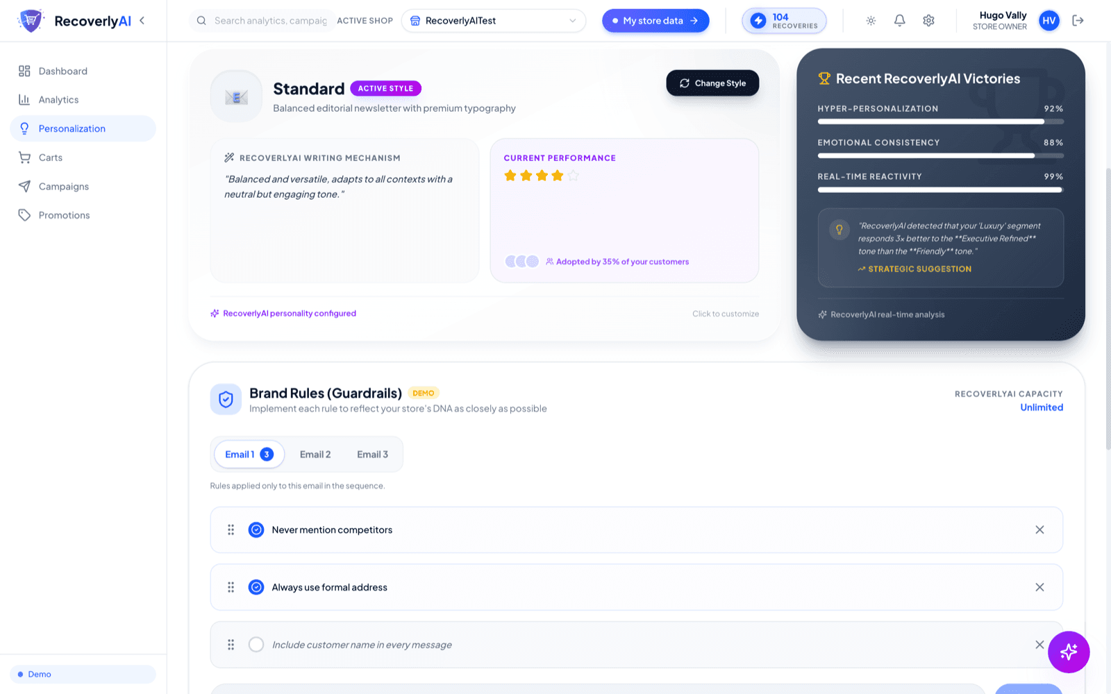 Breyvio personalization page · brand rules and trial studio